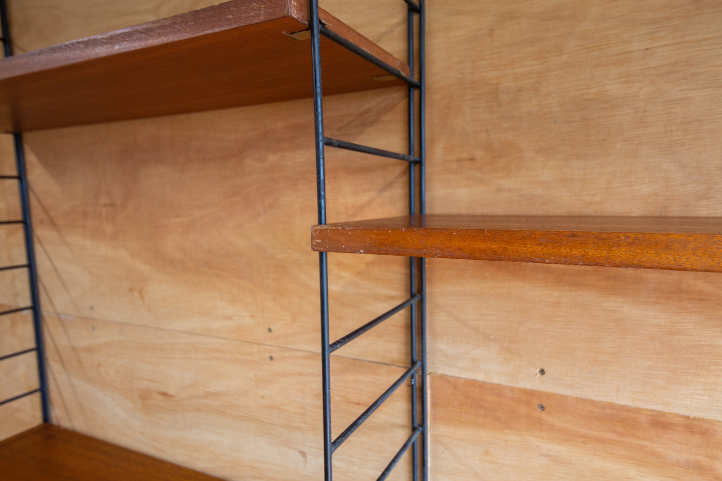 Mid Century Swedish 'String' Wall Shelving Unit