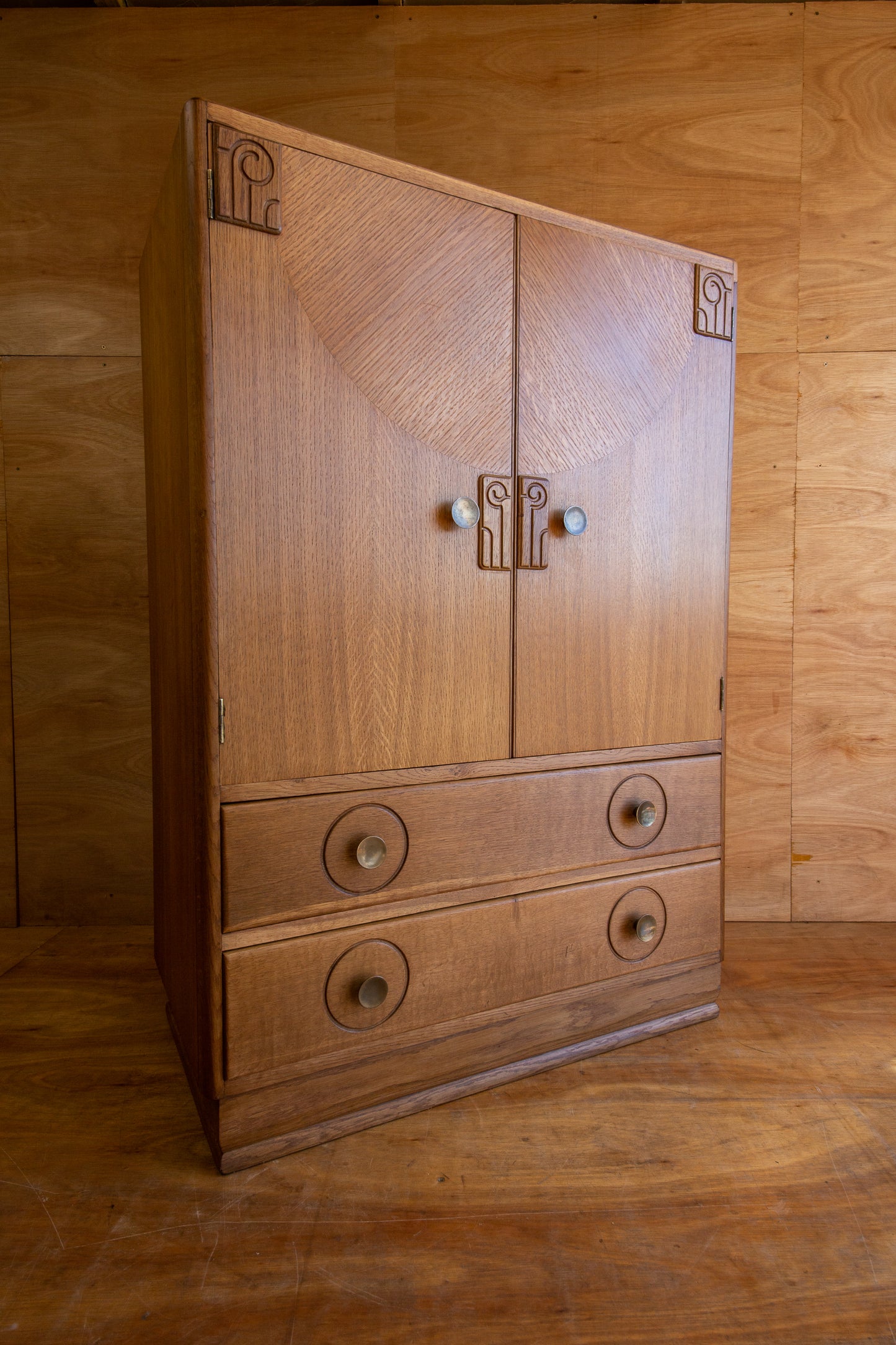 Art Deco Oak Tallboy