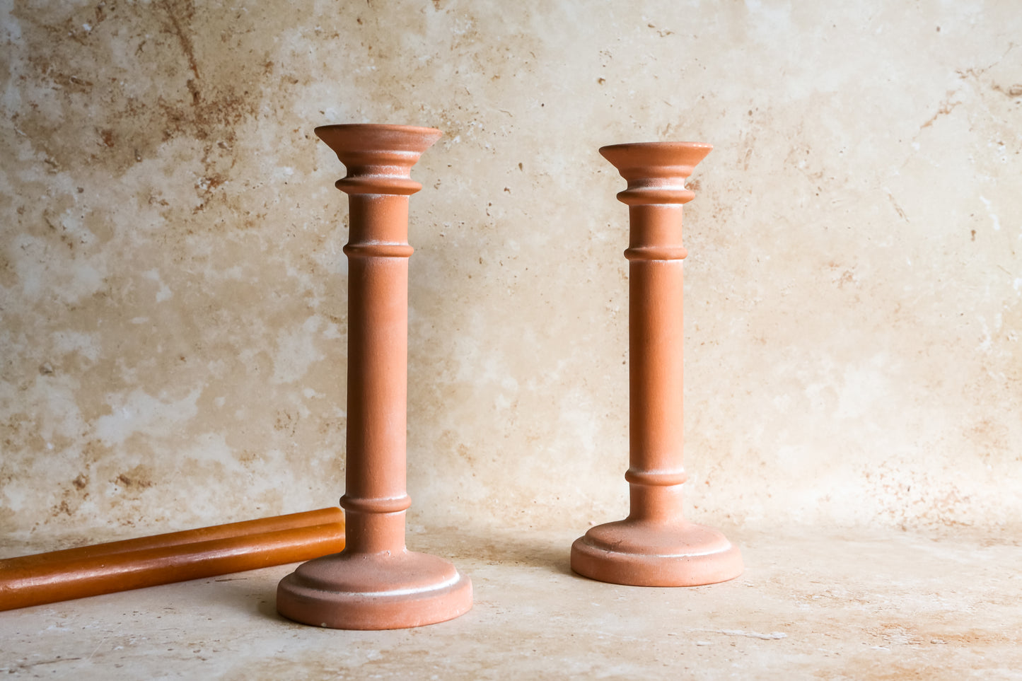 Vintage Terracotta Candlestick Holders