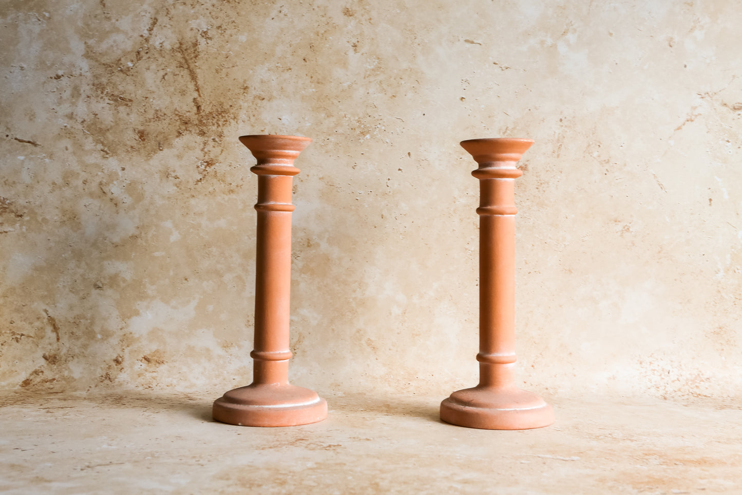 Vintage Terracotta Candlestick Holders