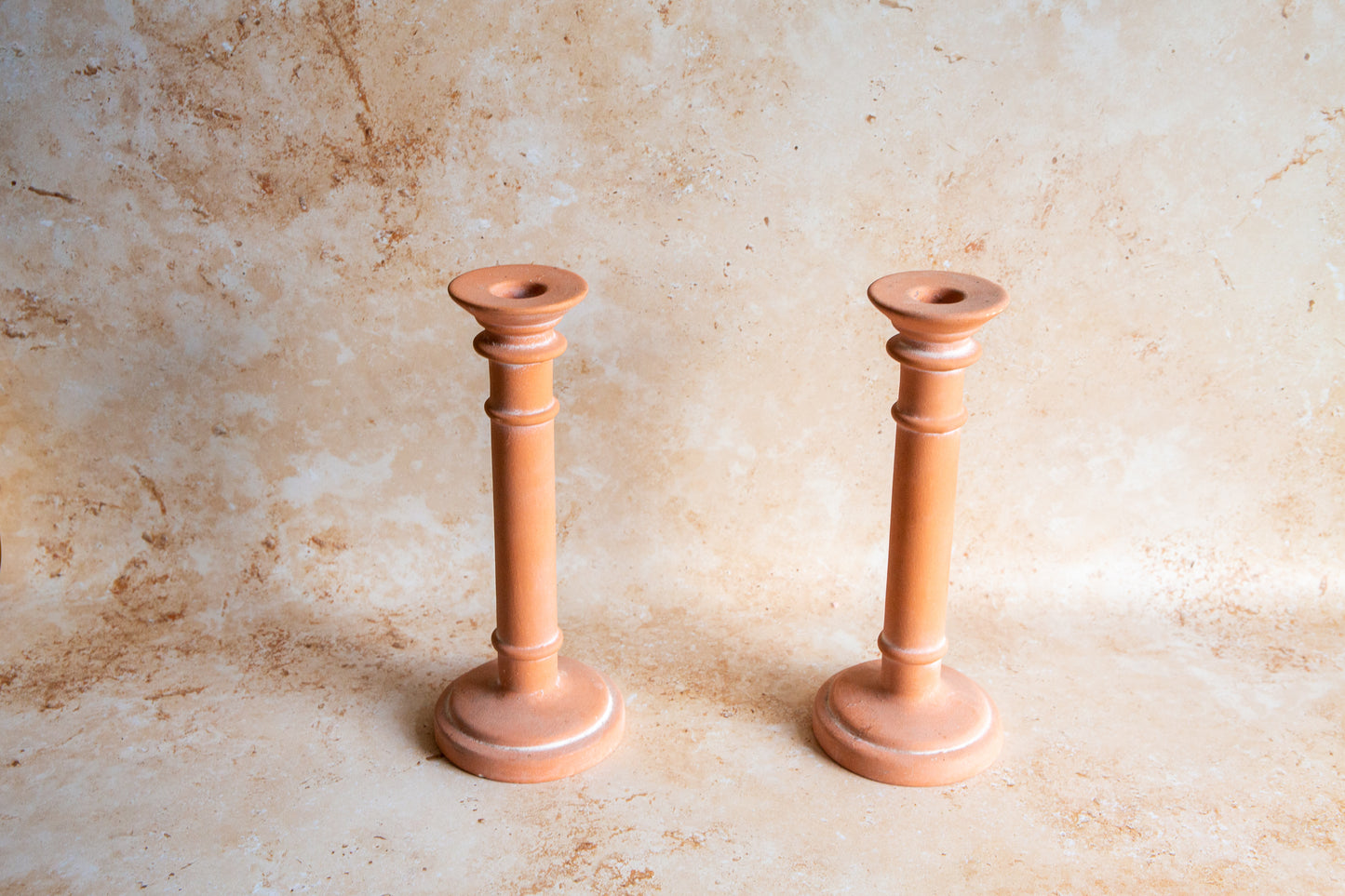 Vintage Terracotta Candlestick Holders
