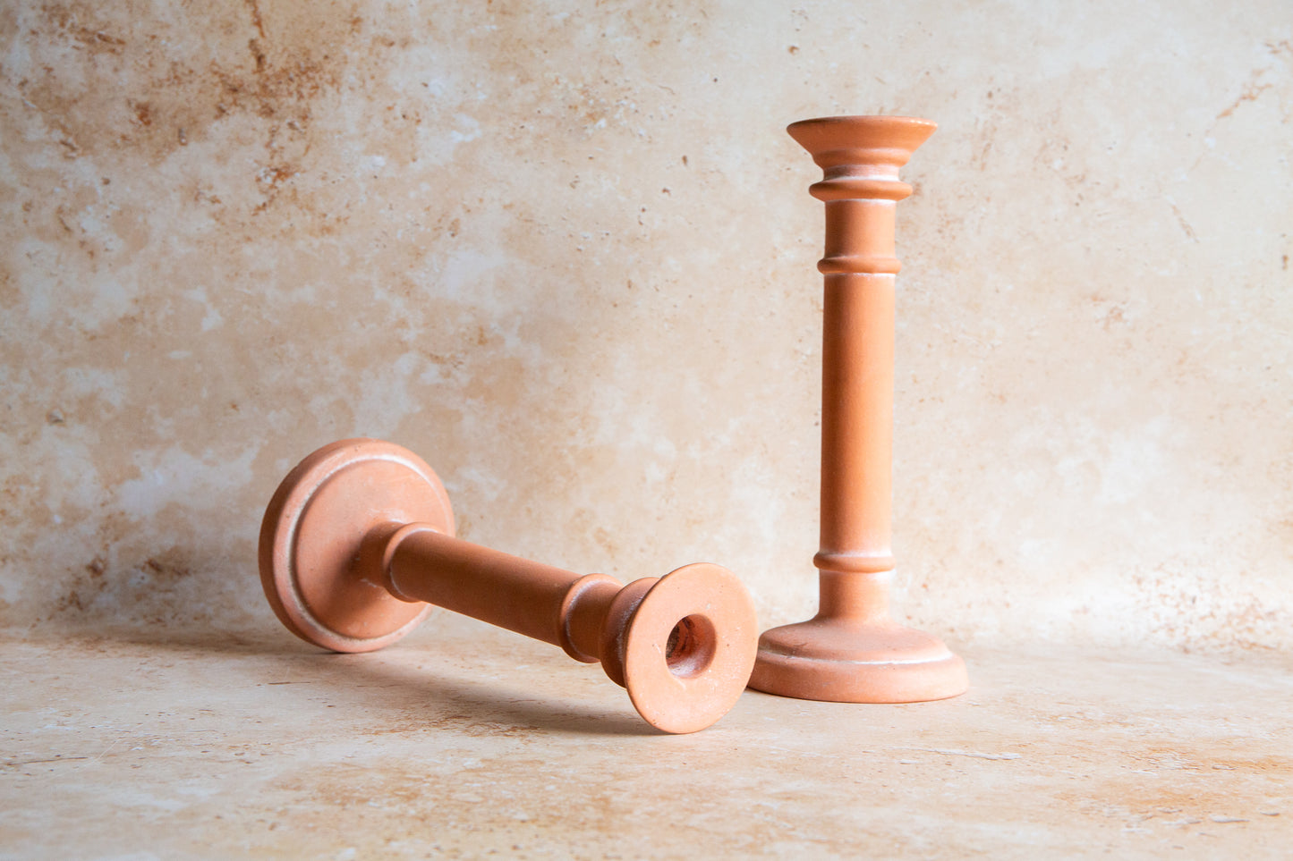 Vintage Terracotta Candlestick Holders