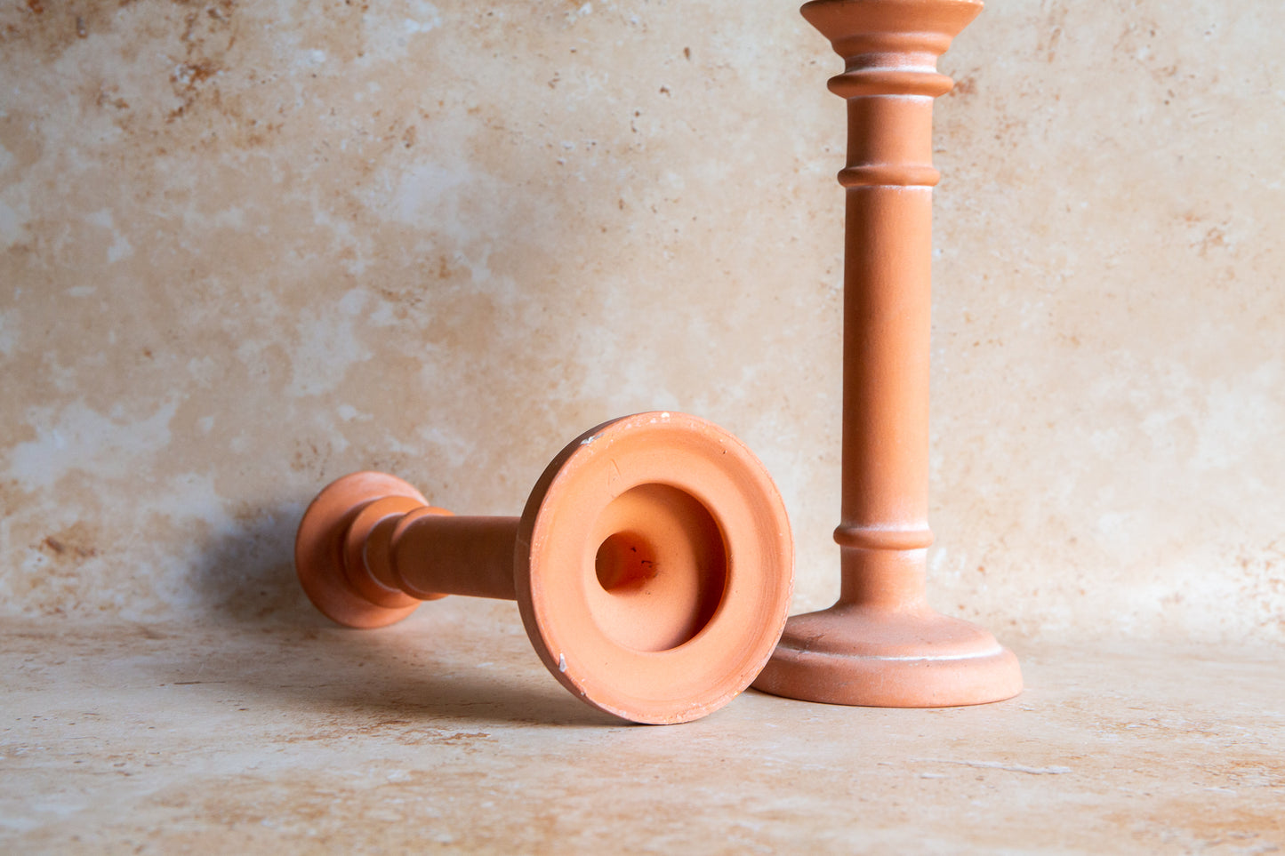 Vintage Terracotta Candlestick Holders
