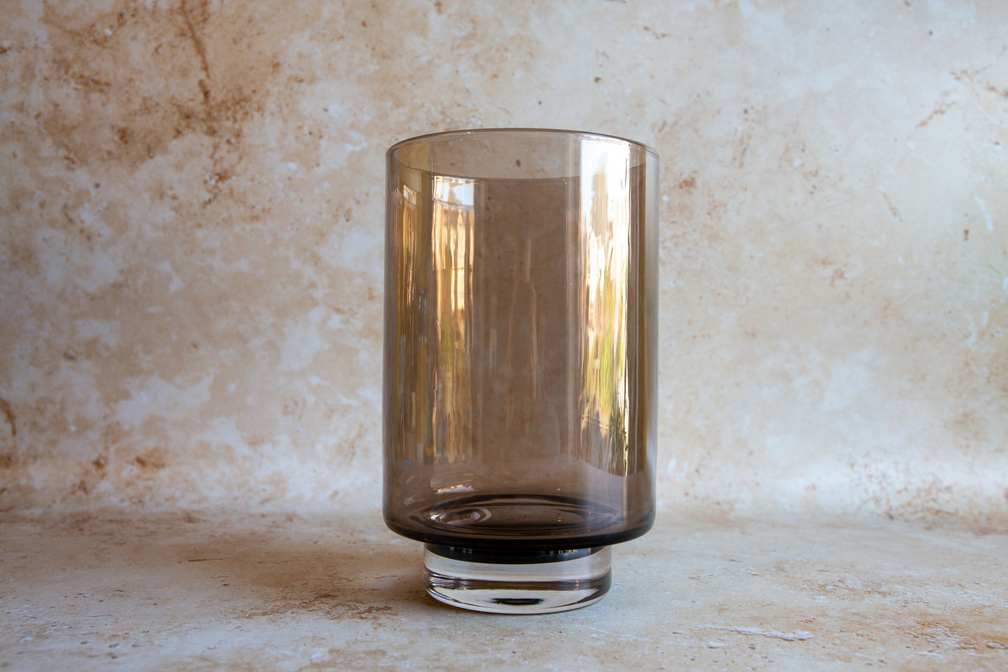 Large Smoked Glass Vase