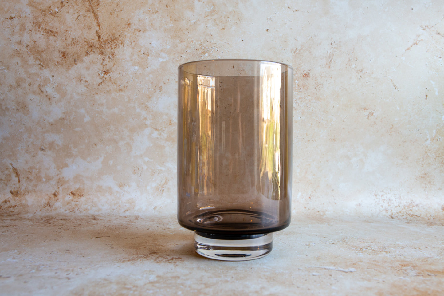 Large Smoked Glass Vase