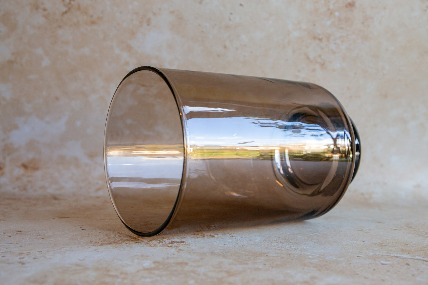Large Smoked Glass Vase