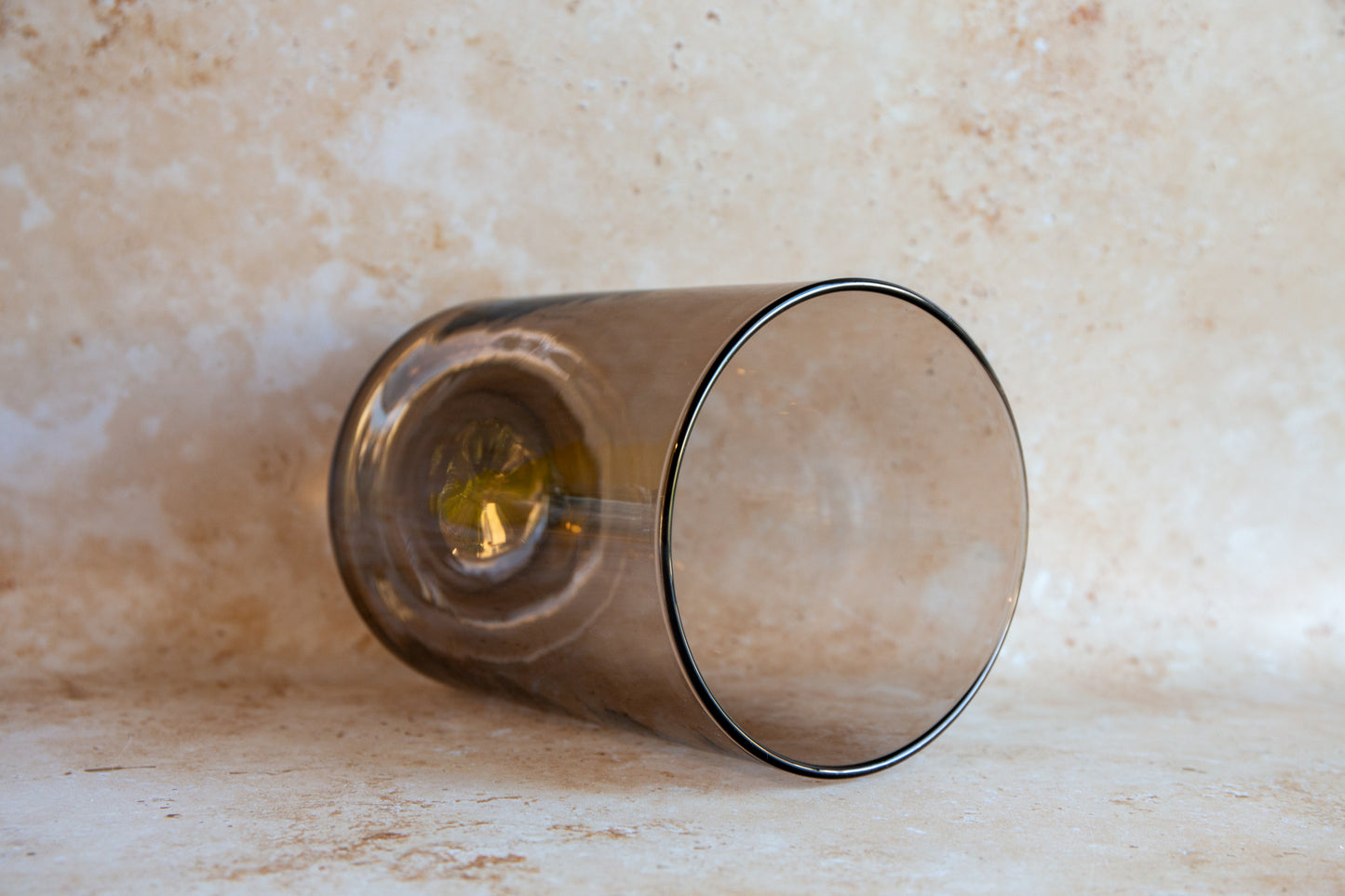 Large Smoked Glass Vase