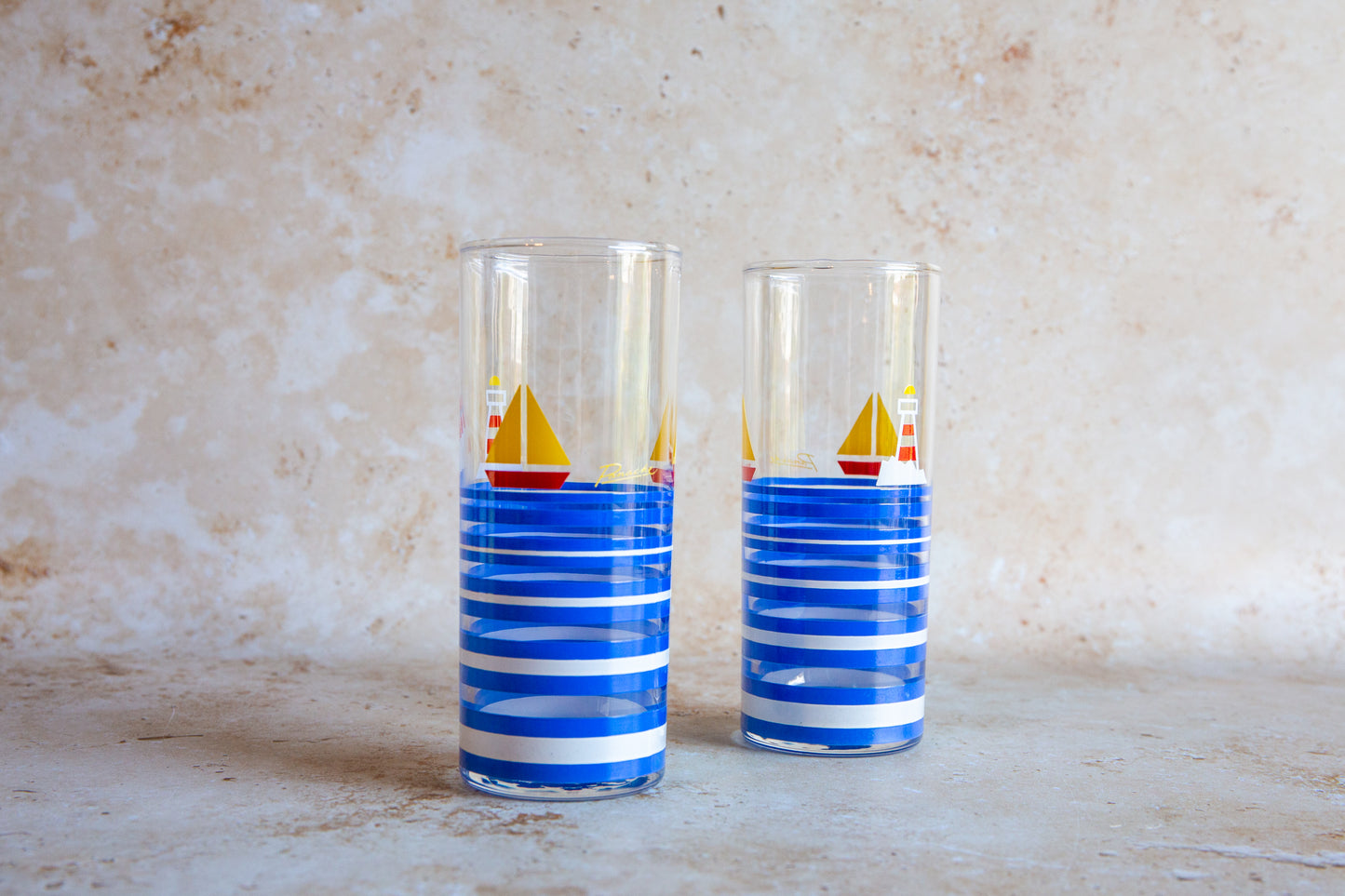 Pair of Vintage Nautical Tumblers