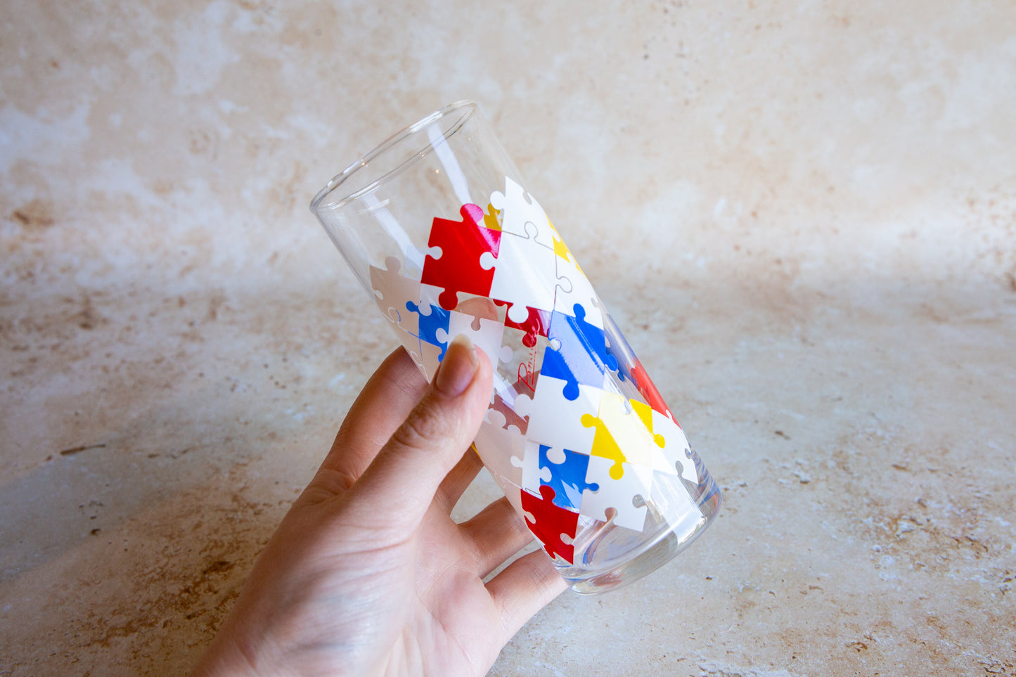 Pair of Vintage Puzzle Tumblers