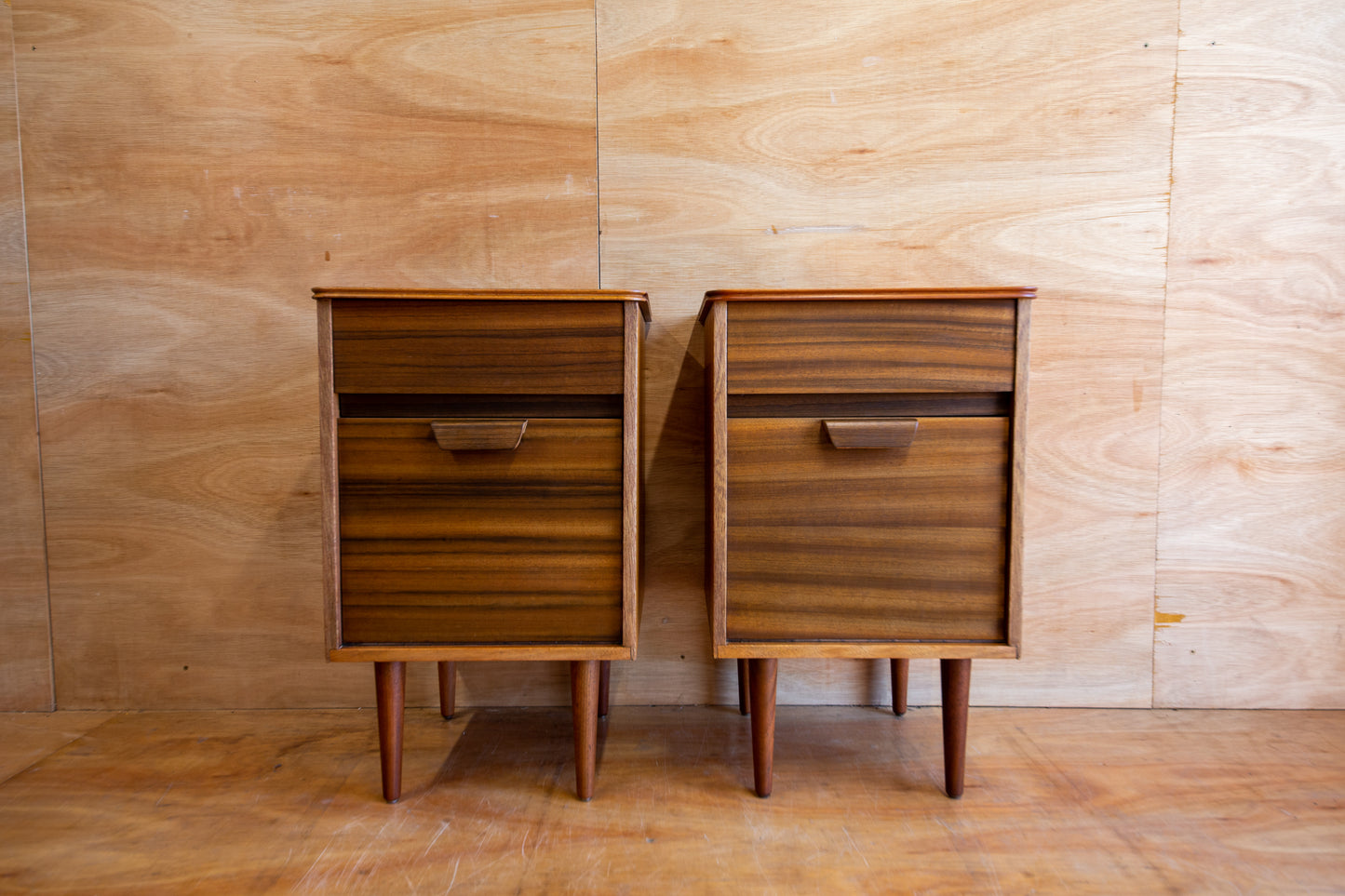 Vintage Uniflex Walnut Bedside Cabinets