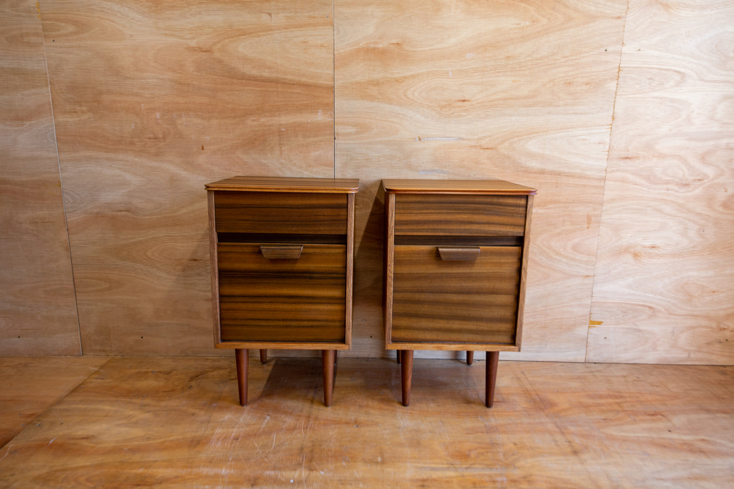Vintage Uniflex Walnut Bedside Cabinets