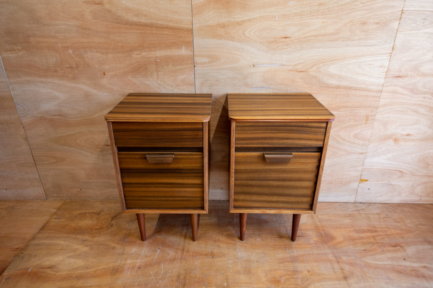 Vintage Uniflex Walnut Bedside Cabinets
