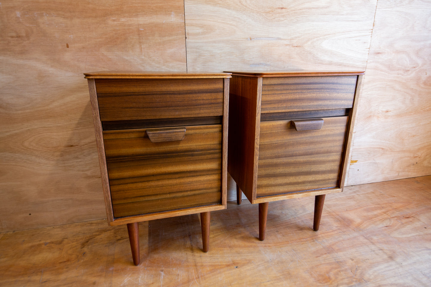 Vintage Uniflex Walnut Bedside Cabinets