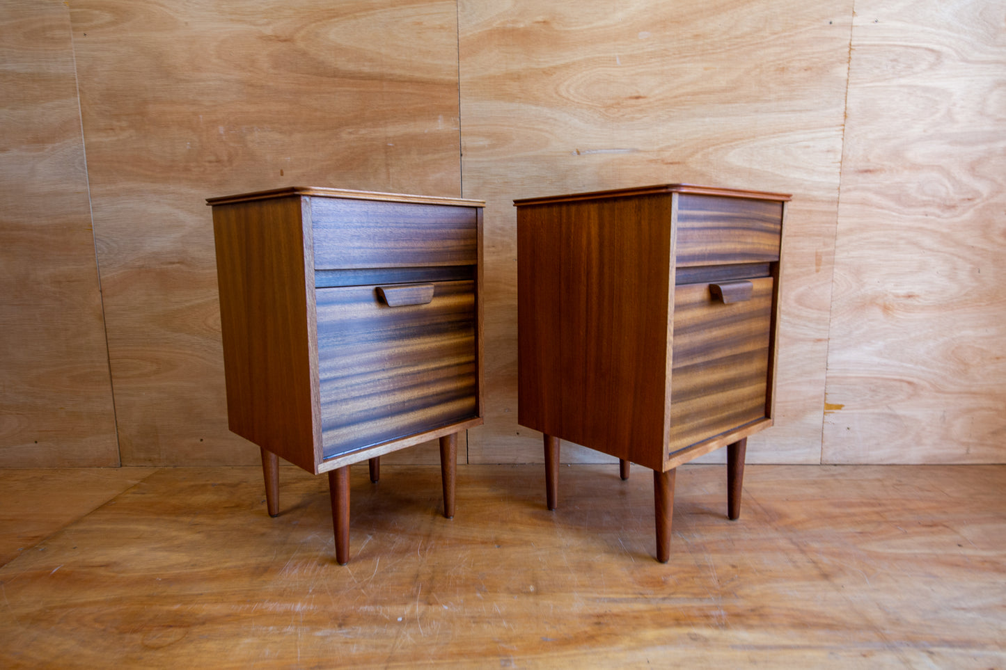 Vintage Uniflex Walnut Bedside Cabinets
