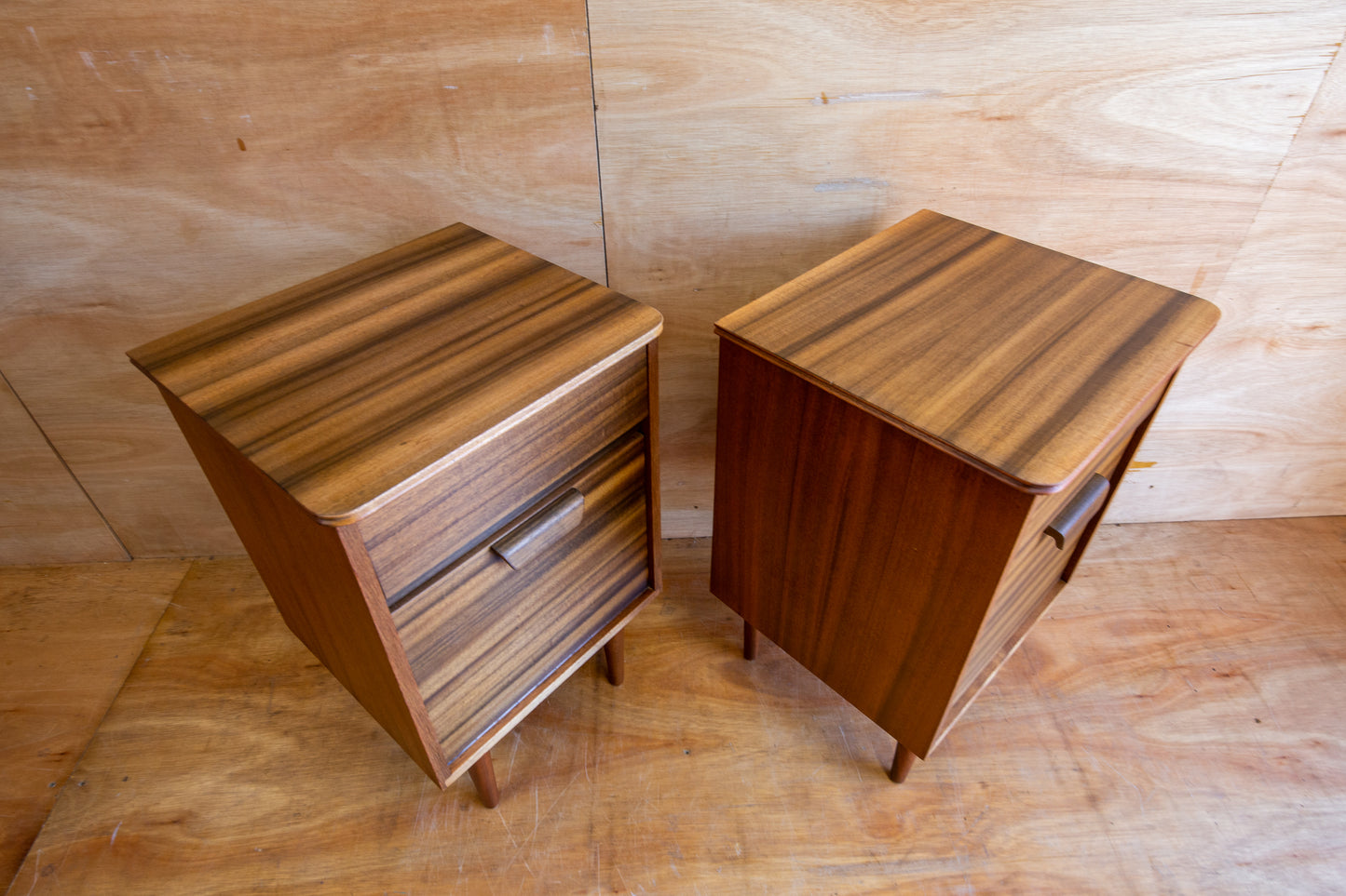 Vintage Uniflex Walnut Bedside Cabinets