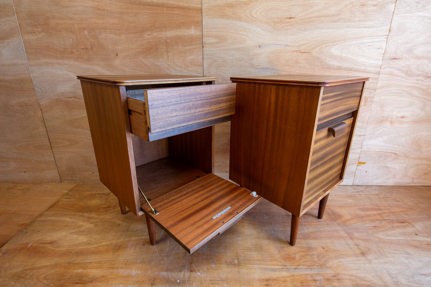Vintage Uniflex Walnut Bedside Cabinets