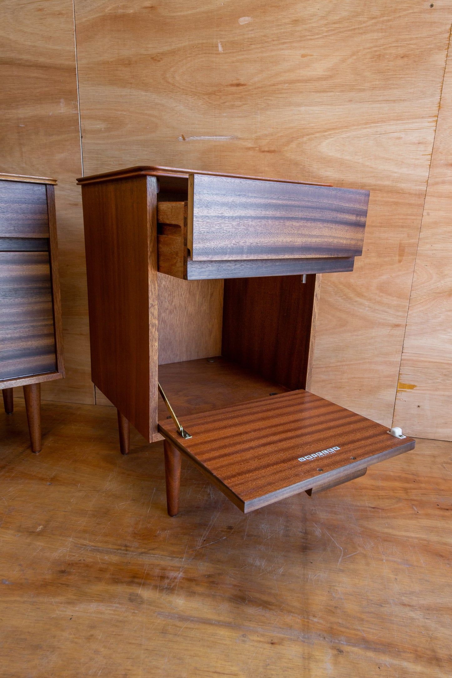 Vintage Uniflex Walnut Bedside Cabinets