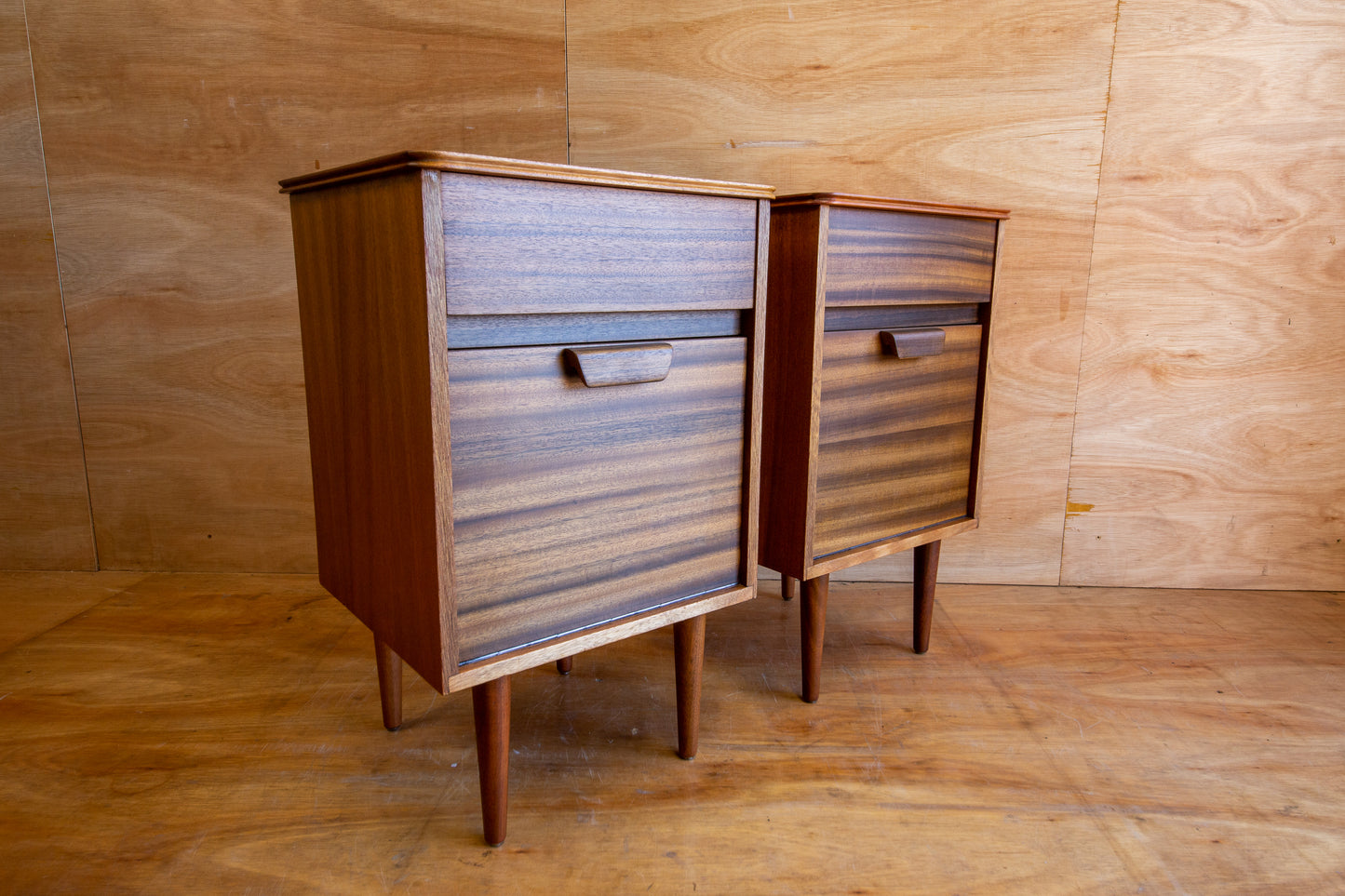 Vintage Uniflex Walnut Bedside Cabinets