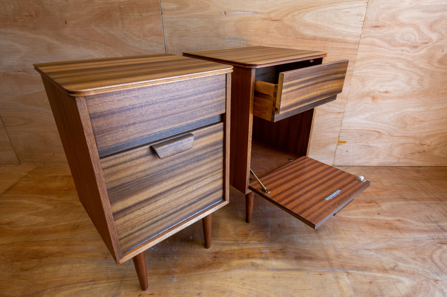 Vintage Uniflex Walnut Bedside Cabinets