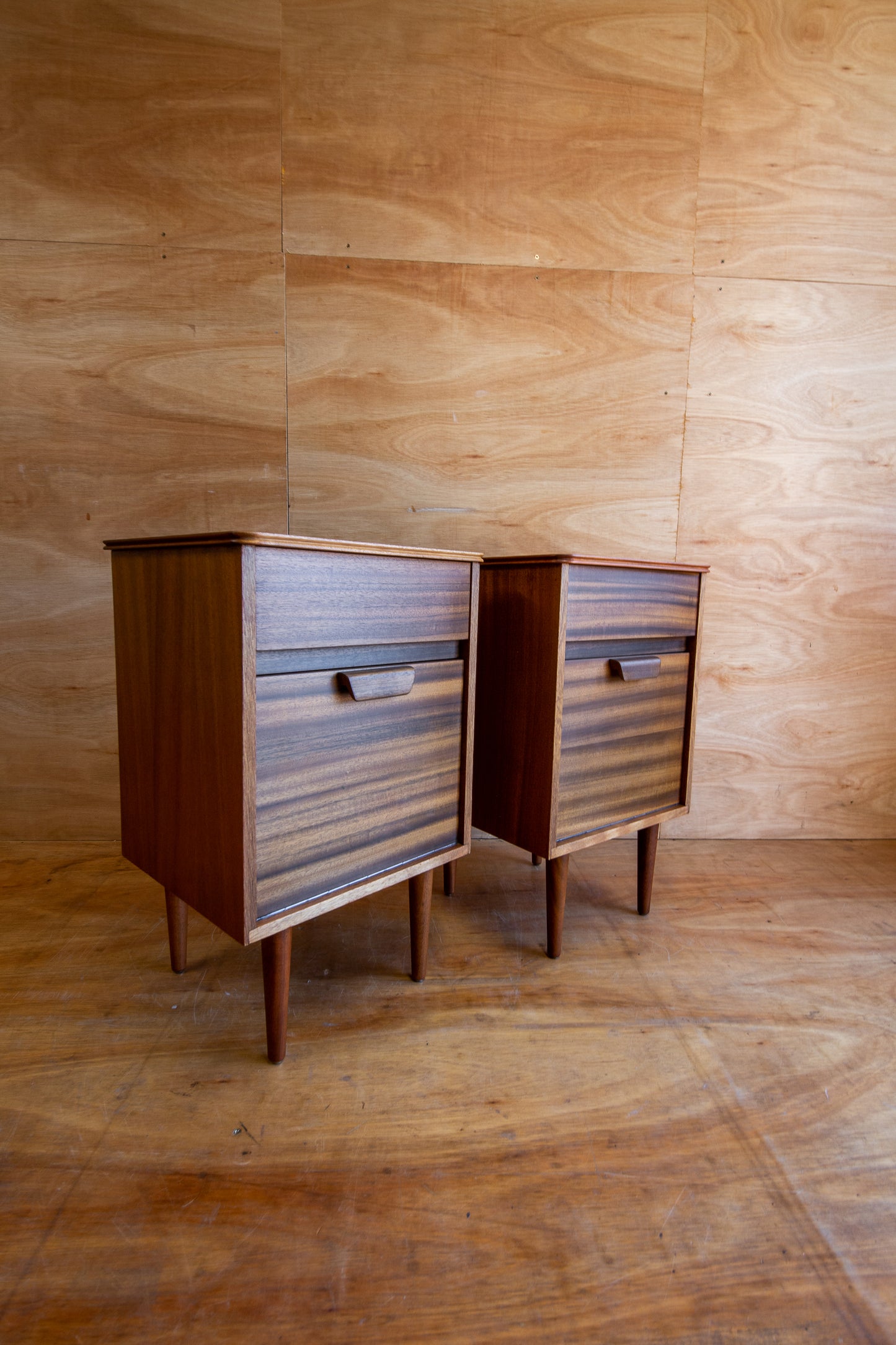 Vintage Uniflex Walnut Bedside Cabinets