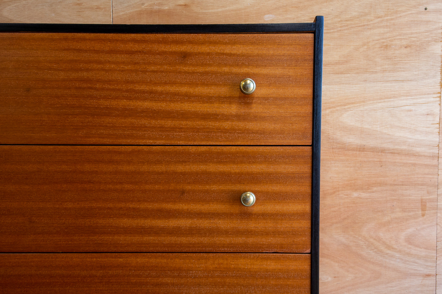 Teak & Black Chest of Drawers