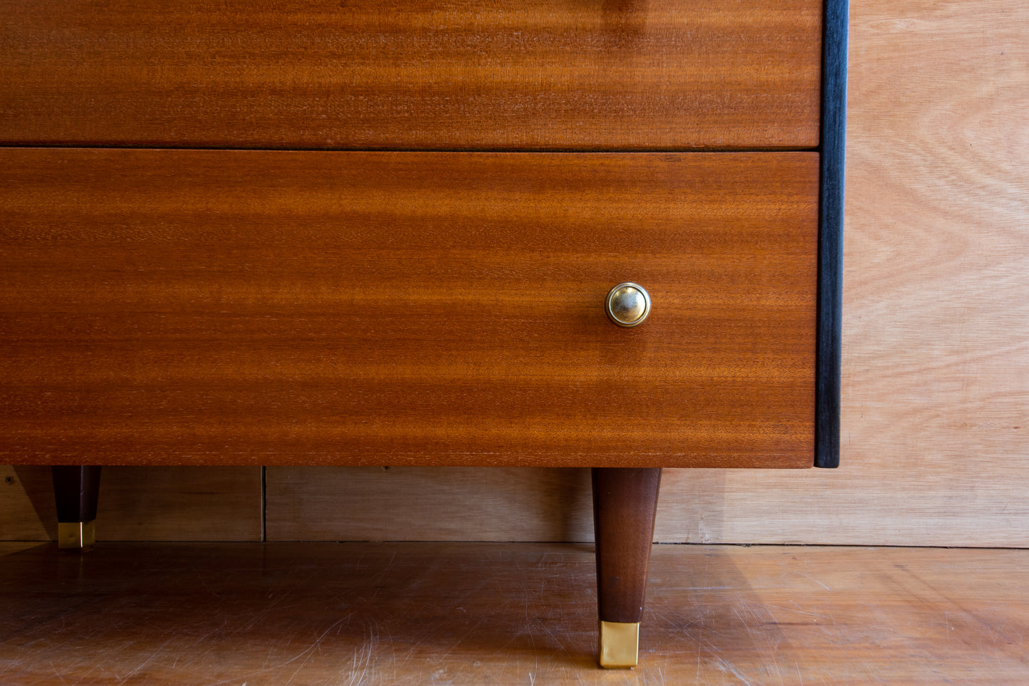 Teak & Black Chest of Drawers