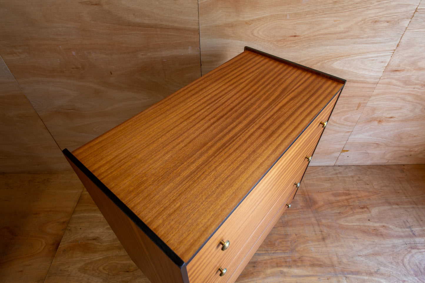 Teak & Black Chest of Drawers