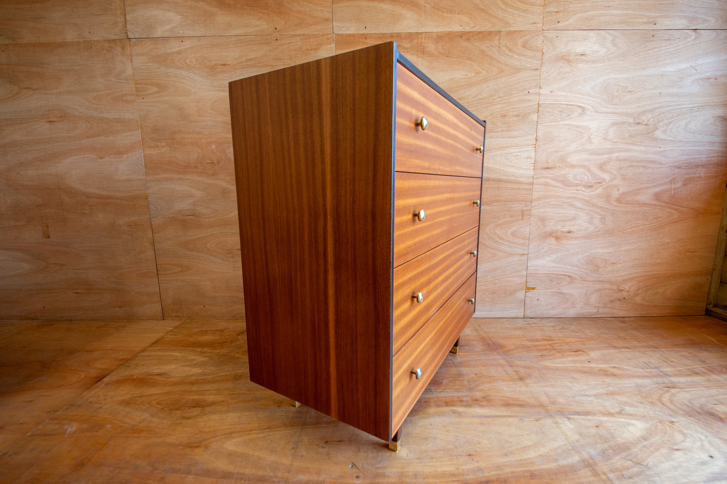 Teak & Black Chest of Drawers