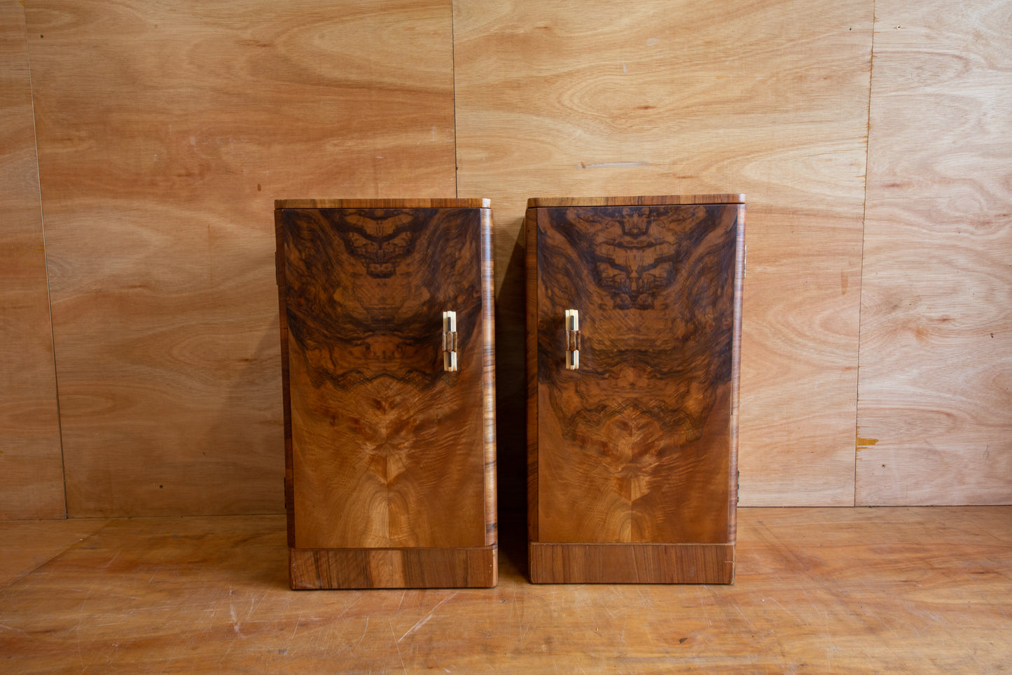 Art Deco Walnut Bedside Cabinets