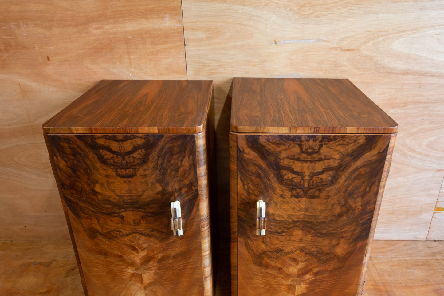 Art Deco Walnut Bedside Cabinets