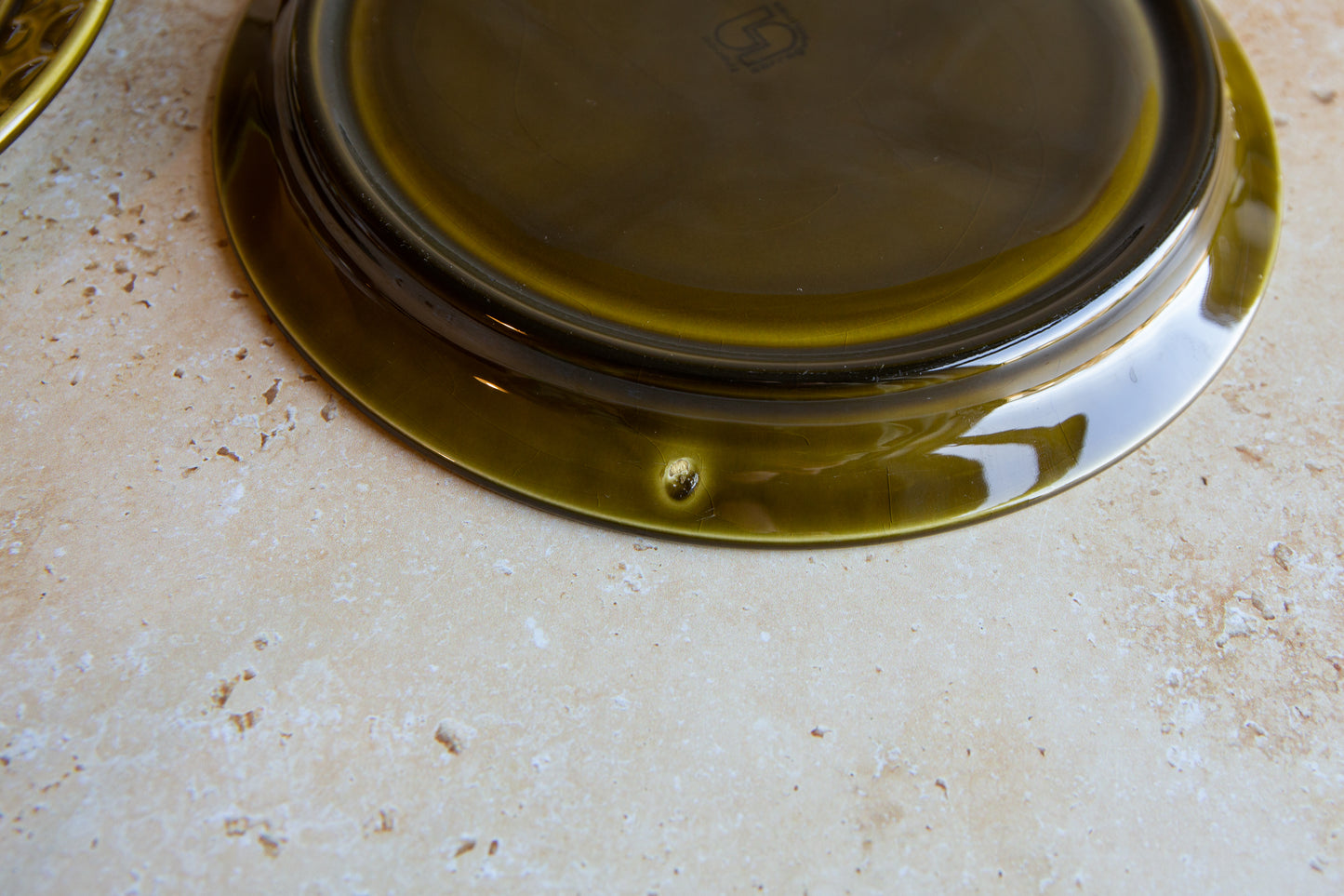 Set of 4 Vintage Sarreguemines Green Fondue Plates