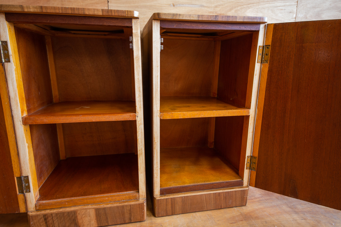 Art Deco Walnut Bedside Cabinets