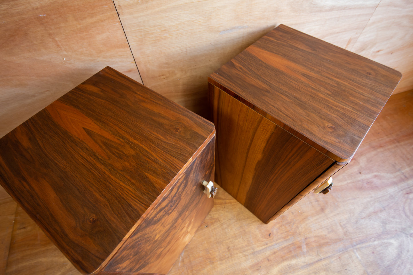 Art Deco Walnut Bedside Cabinets