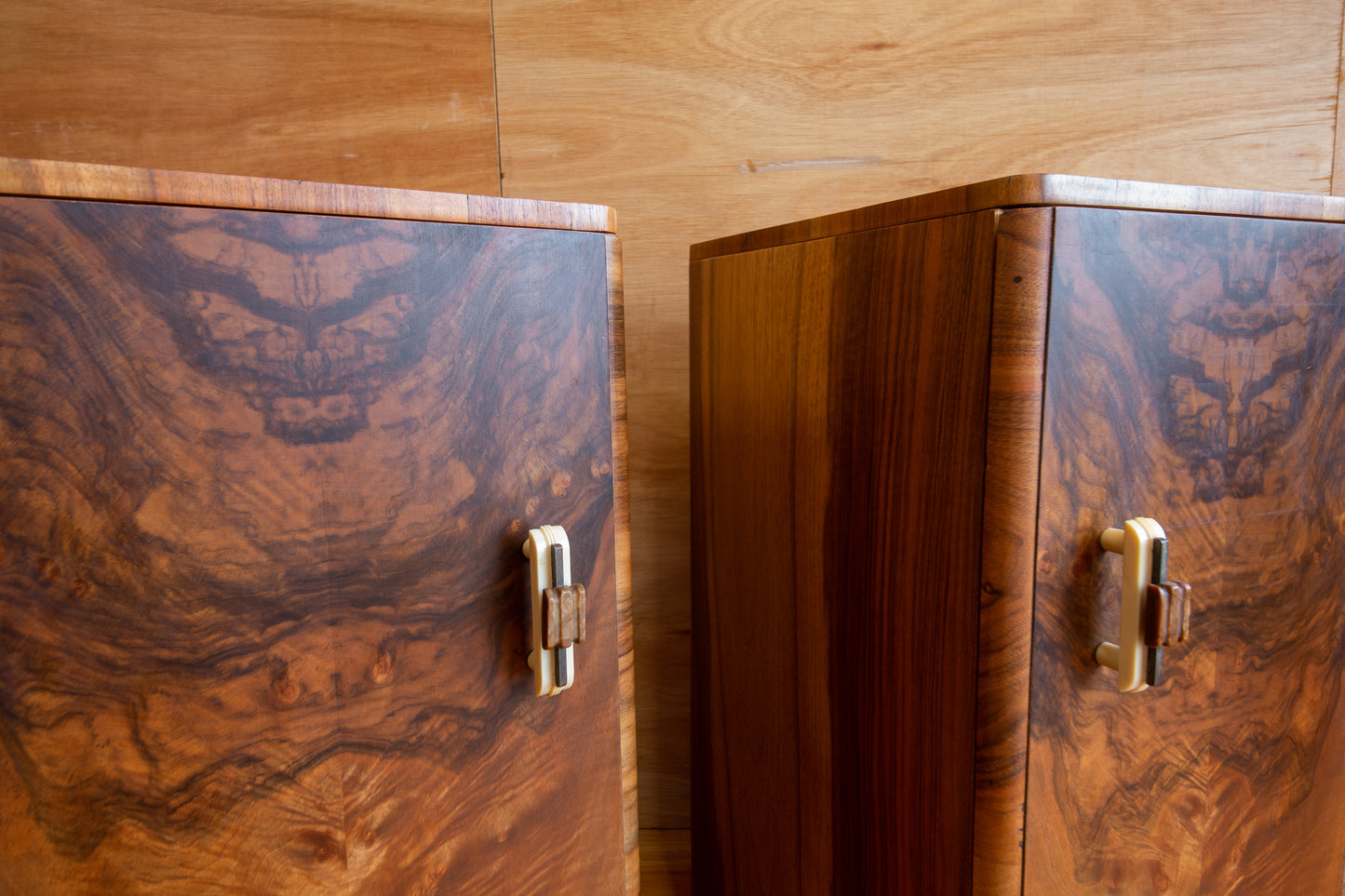 Art Deco Walnut Bedside Cabinets
