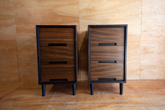 Vintage Stag Walnut Bedside Cabinets