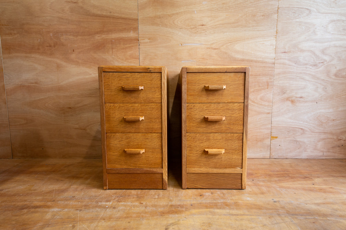 Art Deco Oak Bedside Drawers