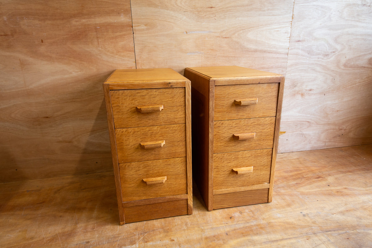 Art Deco Oak Bedside Drawers