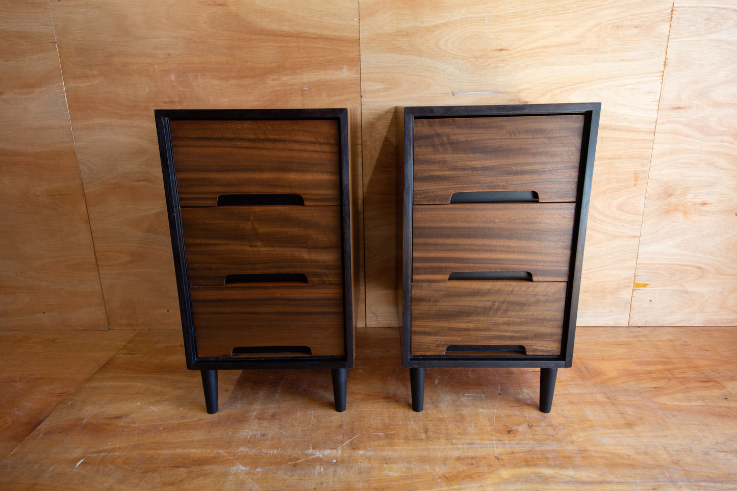 Vintage Stag Walnut Bedside Cabinets