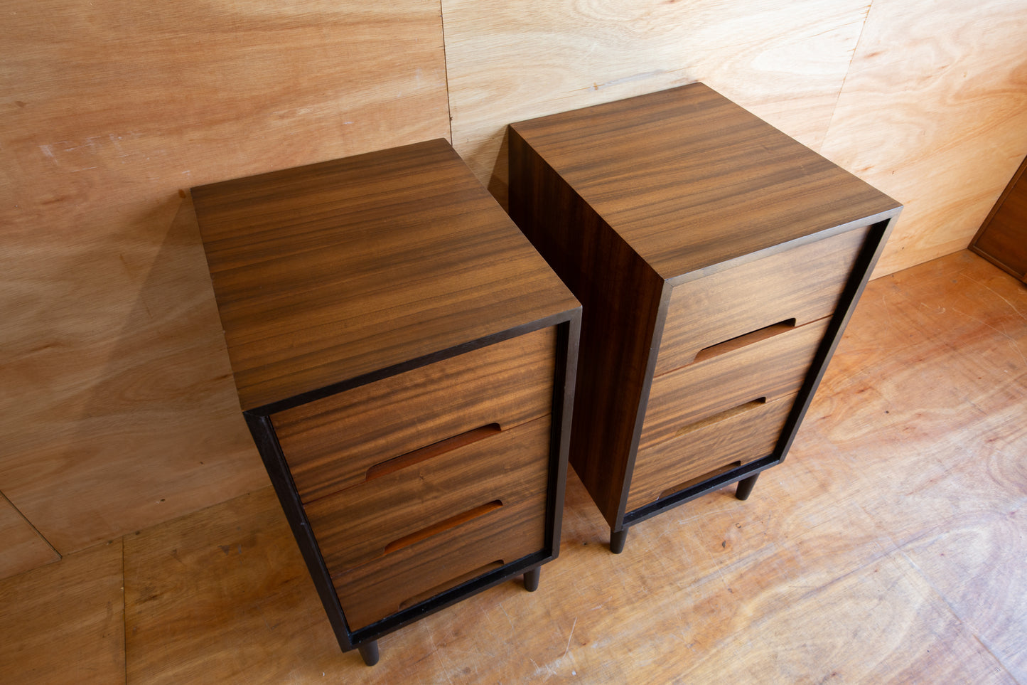 Vintage Stag Walnut Bedside Cabinets