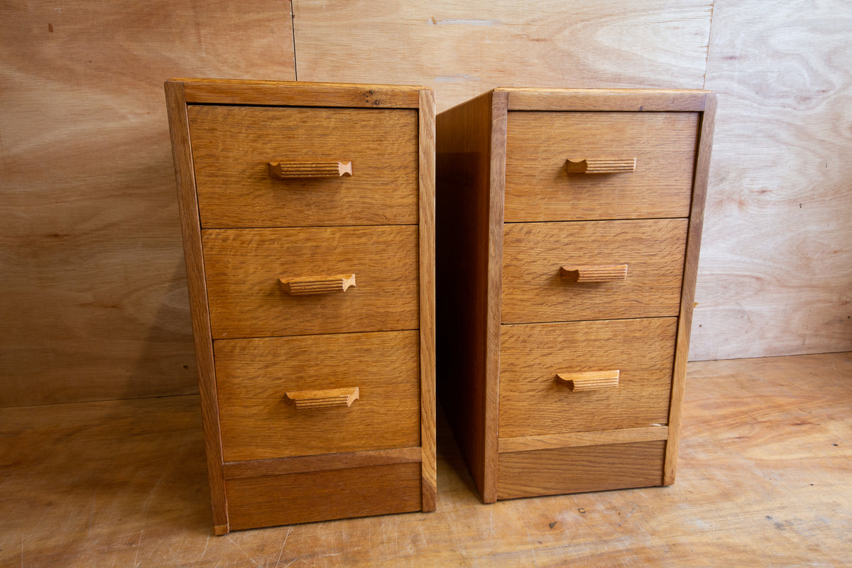 Art Deco Oak Bedside Drawers