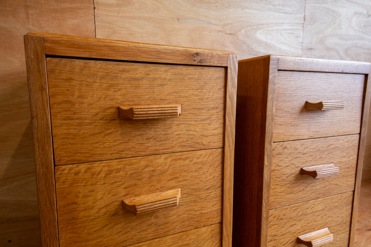 Art Deco Oak Bedside Drawers