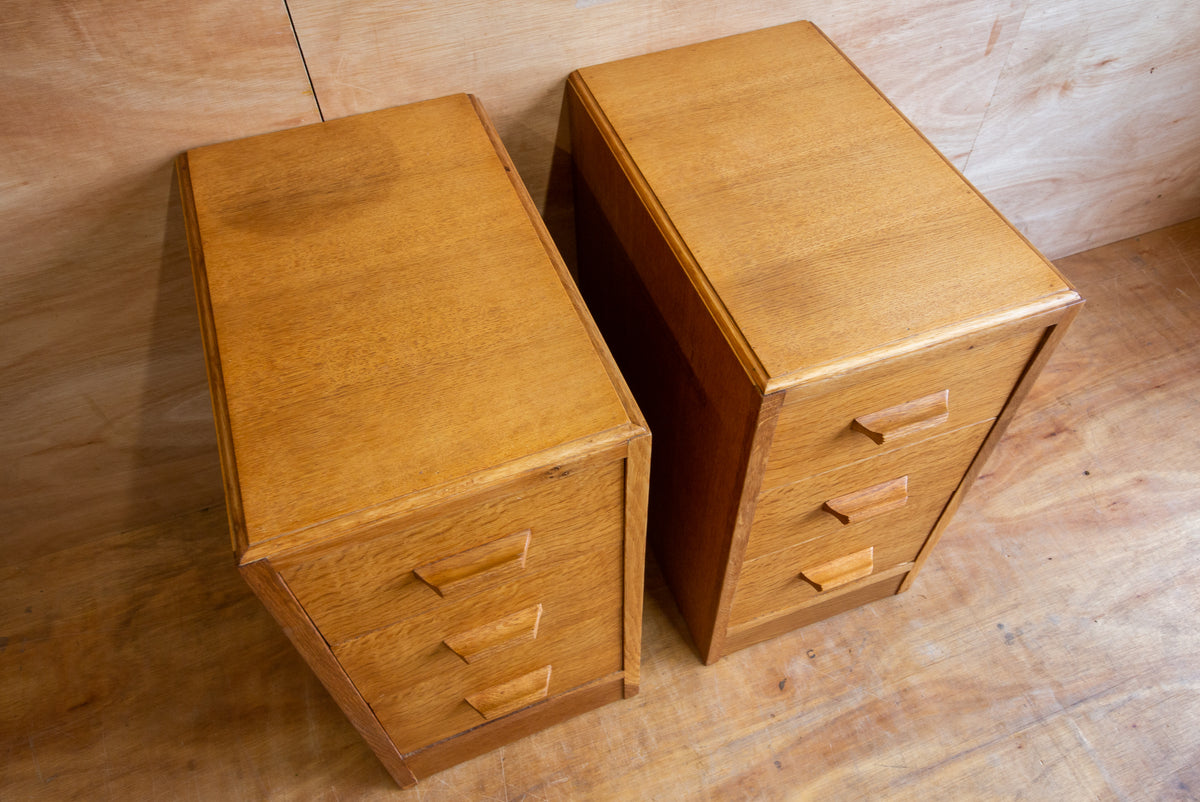 Art Deco Oak Bedside Drawers