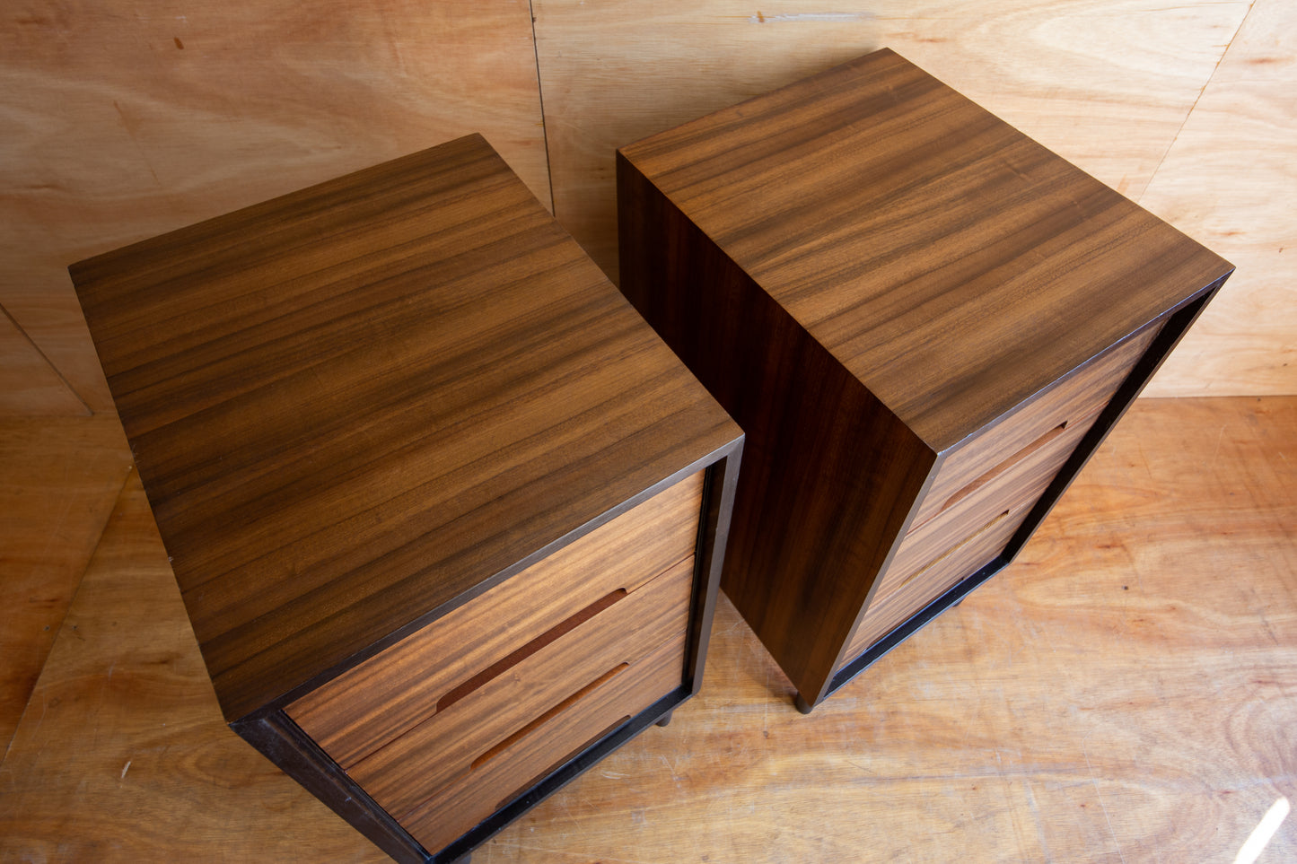 Vintage Stag Walnut Bedside Cabinets