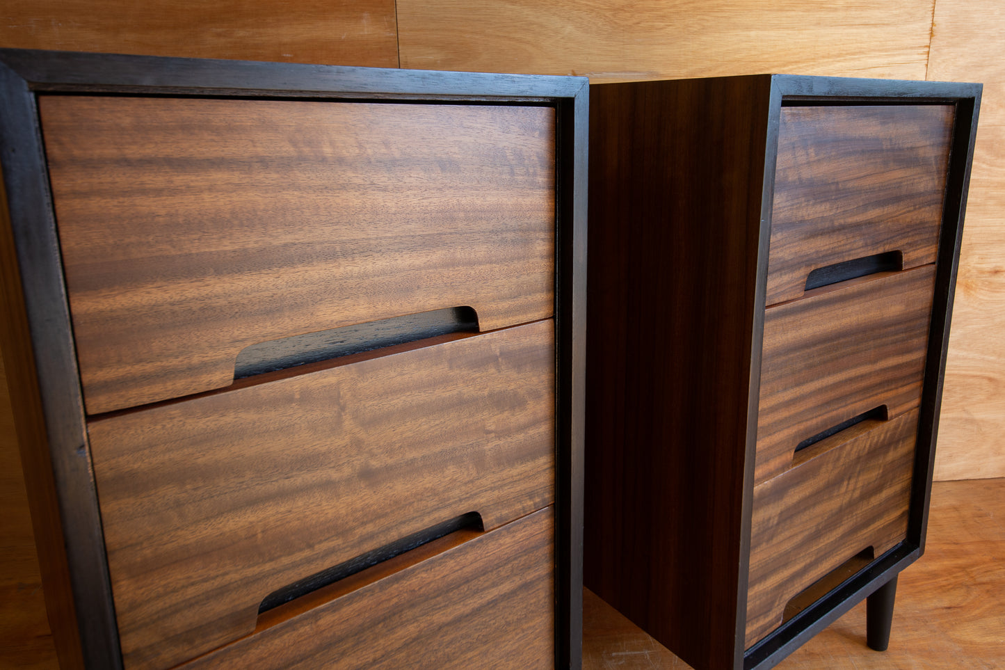 Vintage Stag Walnut Bedside Cabinets