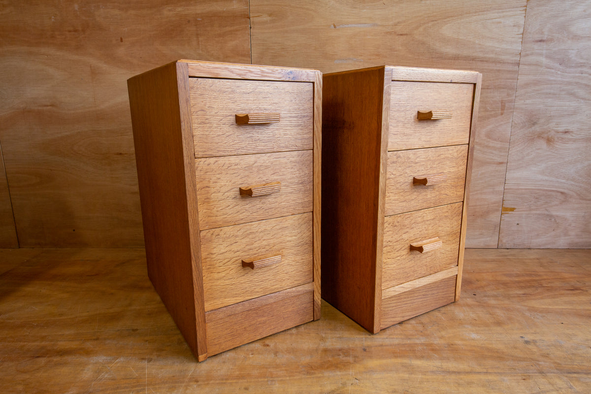 Art Deco Oak Bedside Drawers