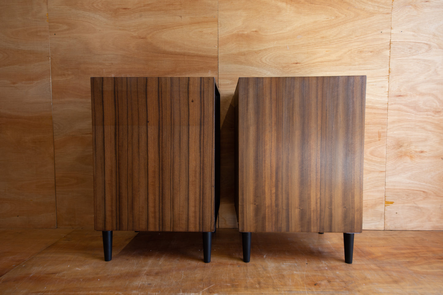Vintage Stag Walnut Bedside Cabinets