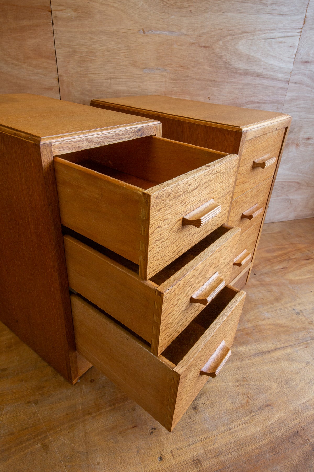 Art Deco Oak Bedside Drawers