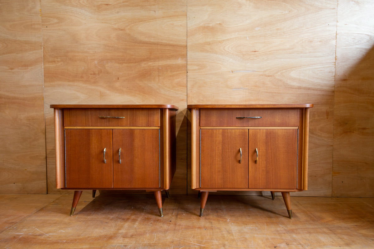 Vintage Teak Bedside Cabinets