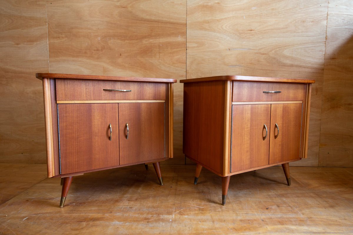 Vintage Teak Bedside Cabinets