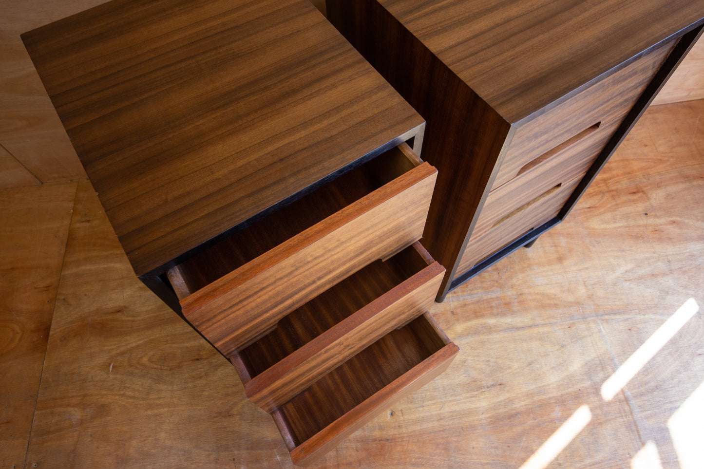 Vintage Stag Walnut Bedside Cabinets